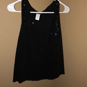 Black sequin tank